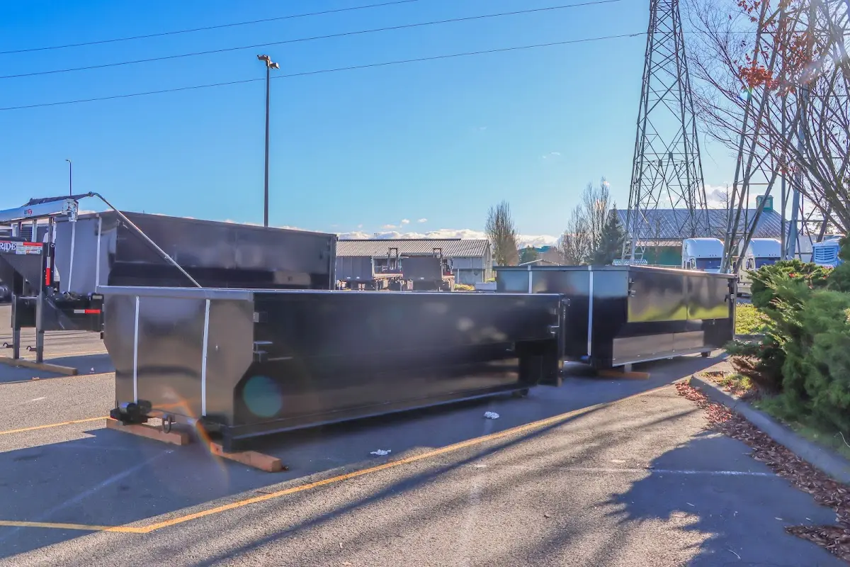 Roll-off dumpster ready for waste disposal at job site for Concrete Dumpster Rental in La Habra